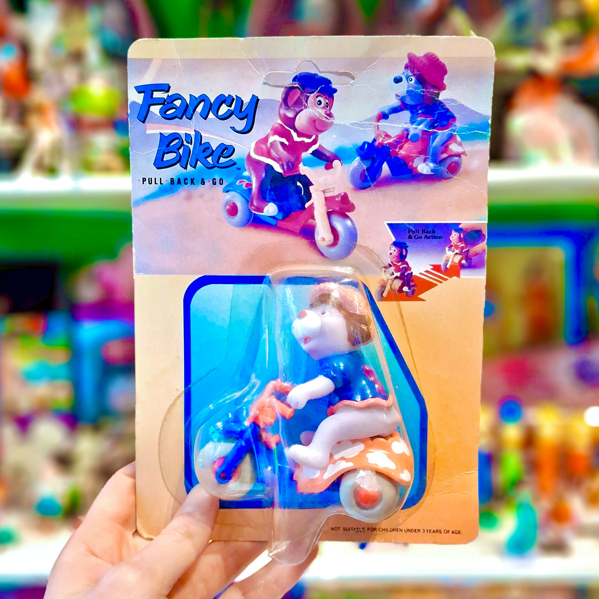 Fancy Bike: Pull Back And Go (MOC, unbraded cute 80s figure)