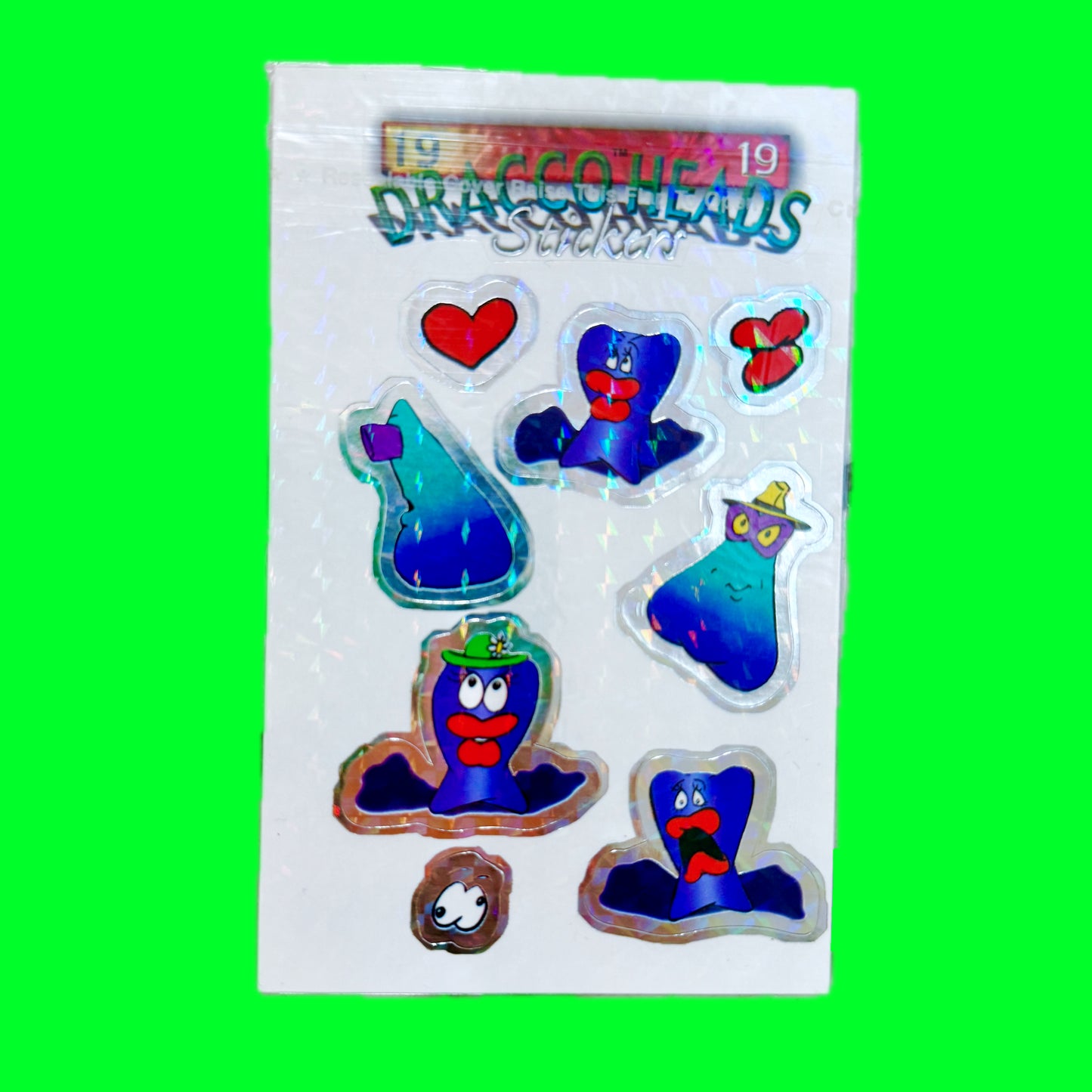 Dracco Heads Stickers (Crazy Bones, 90s)