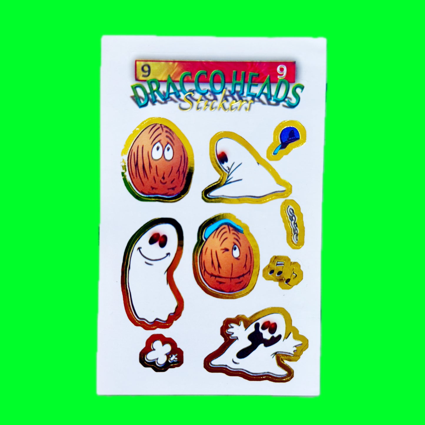 Dracco Heads Stickers (Crazy Bones, 90s)