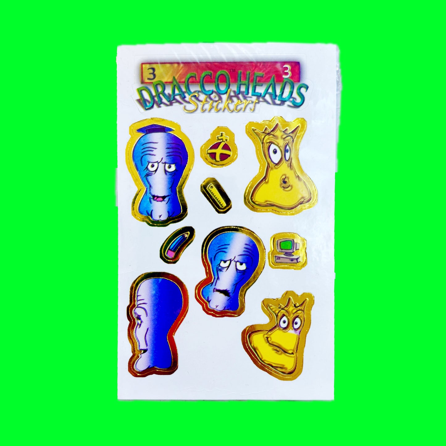 Dracco Heads Stickers (Crazy Bones, 90s)