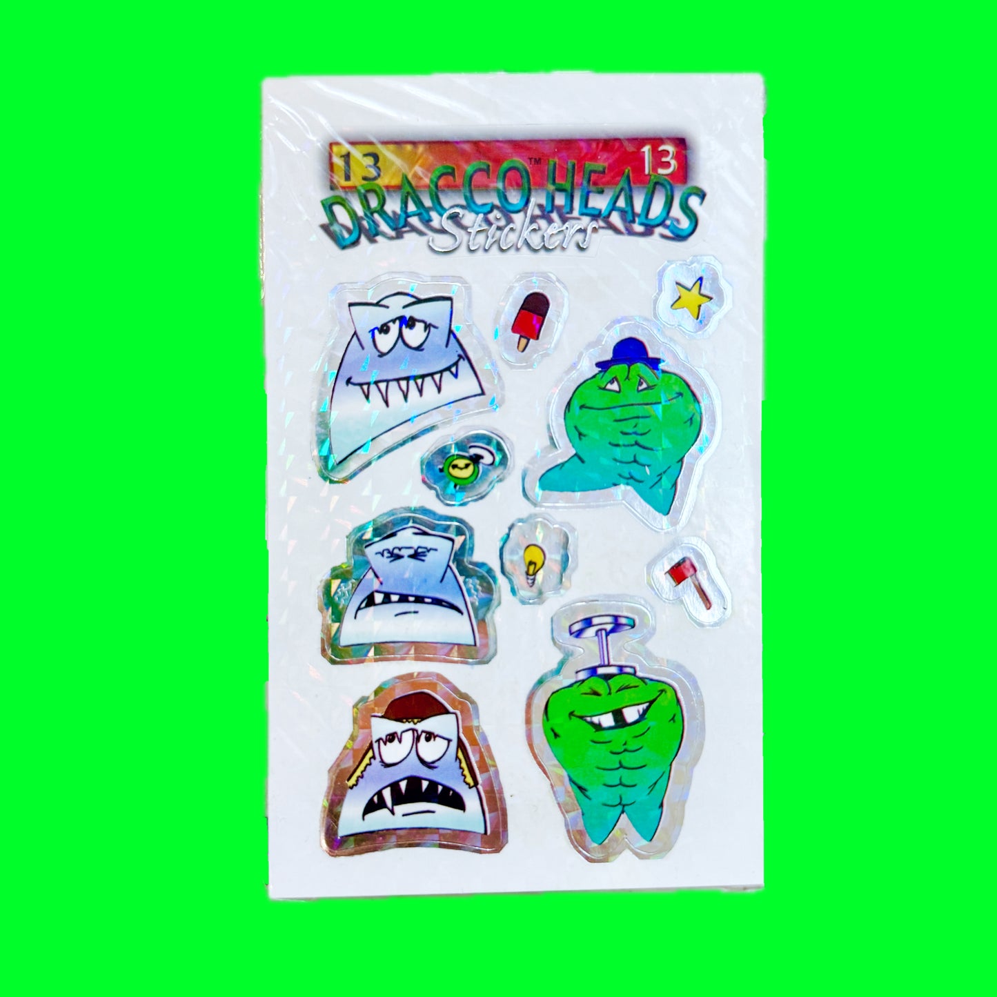 Dracco Heads Stickers (Crazy Bones, 90s)
