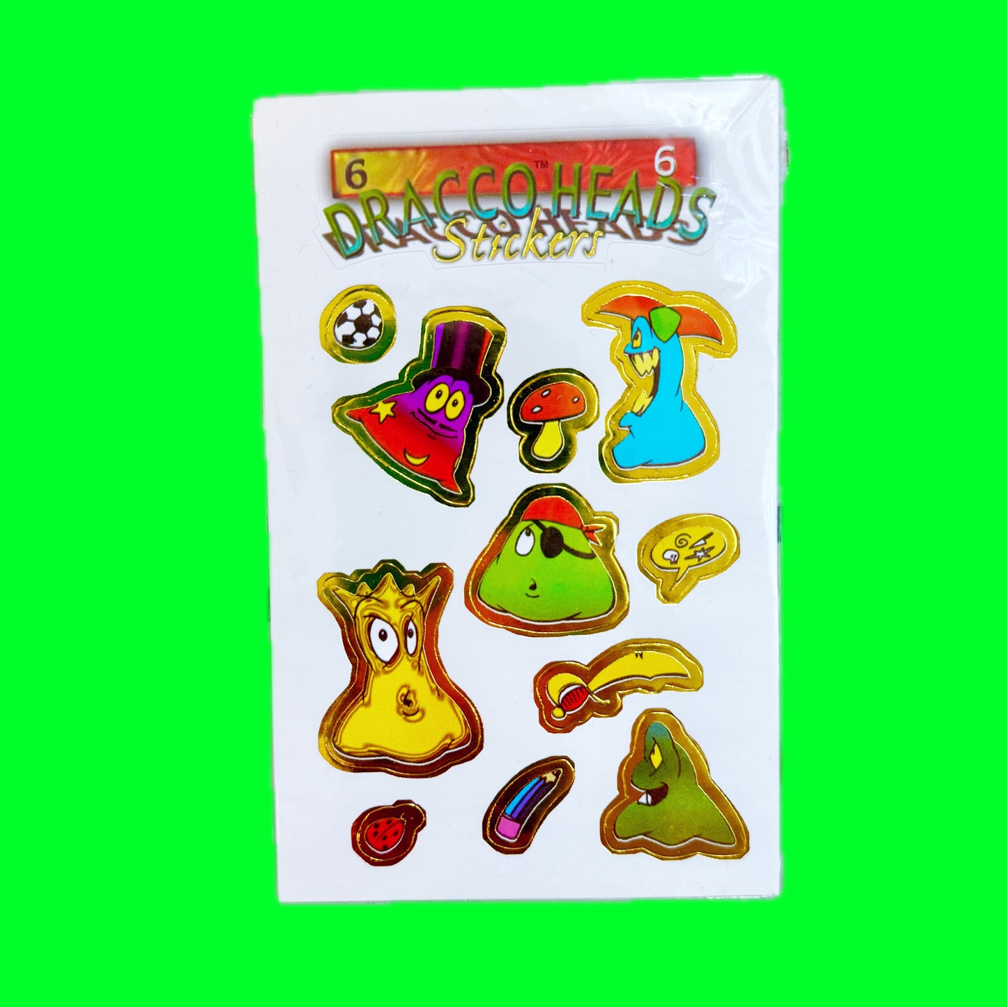 Dracco Heads Stickers (Crazy Bones, 90s)