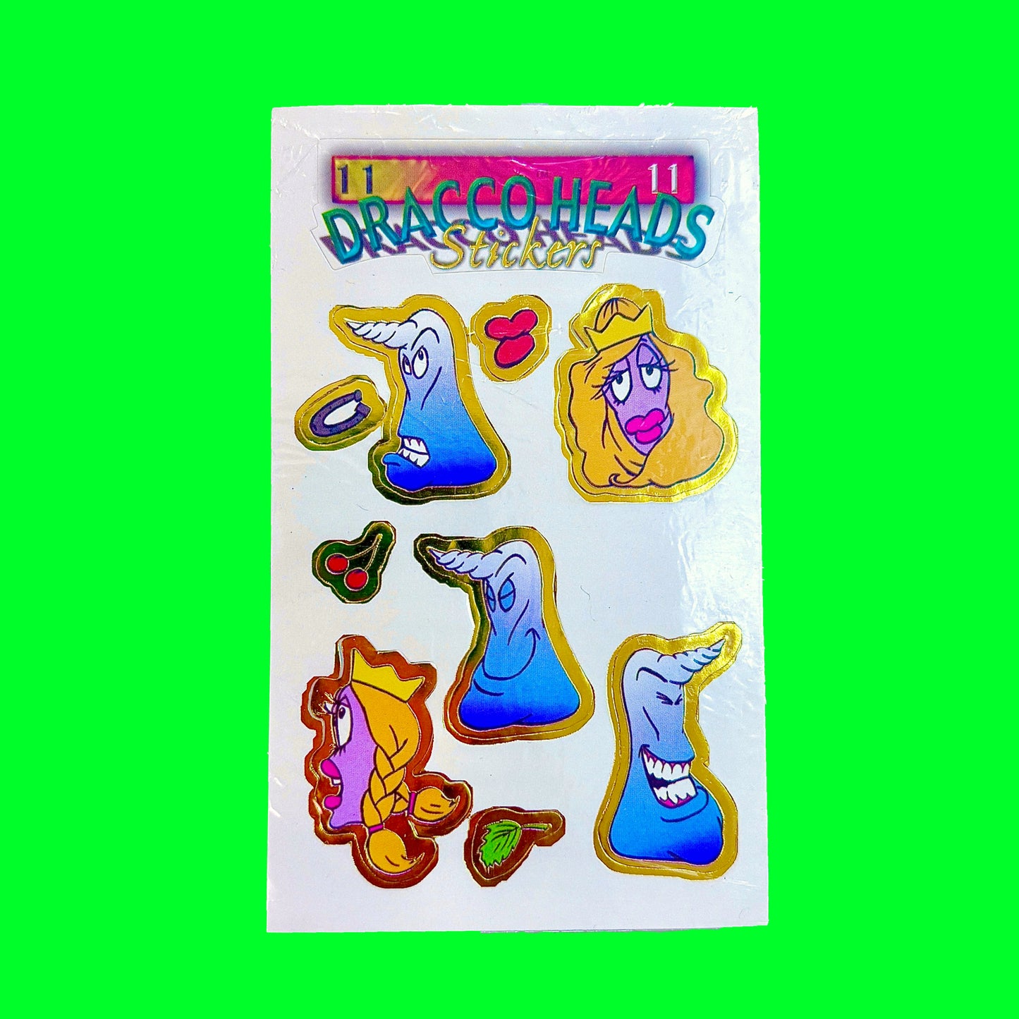 Dracco Heads Stickers (Crazy Bones, 90s)