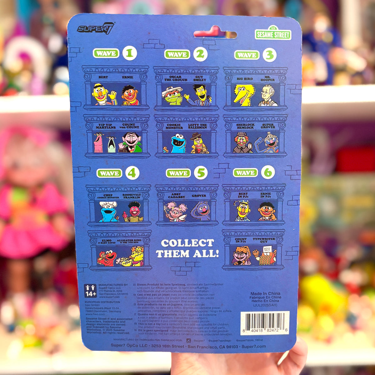 ReAction Figures: Sesame Street: Count Von Count (PJs) Action Figure (Super7)