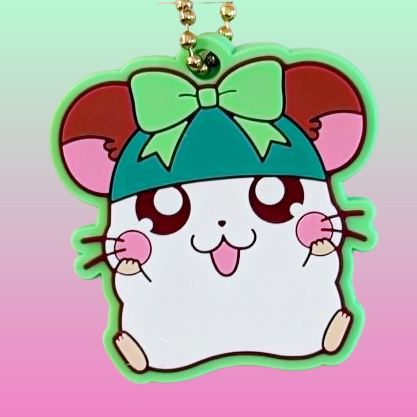 Hamtaro: Cappy Rubber Keychain (Shopro, 2010s)