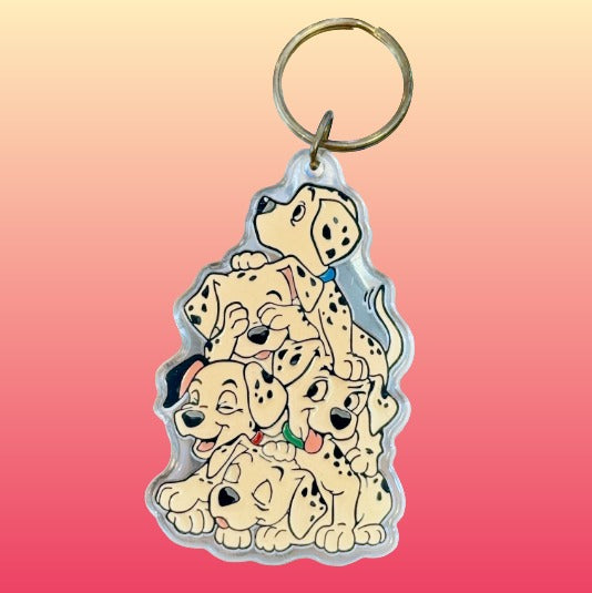 Disney's 101 Dalmatians Puppy Pile Keychain (90s)