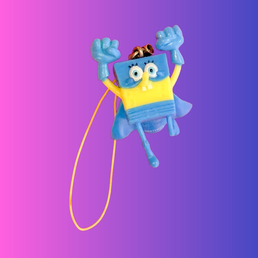 SpongeBob Square Pants: Blue Super Hero Phone Charm Gachapon (2000s)