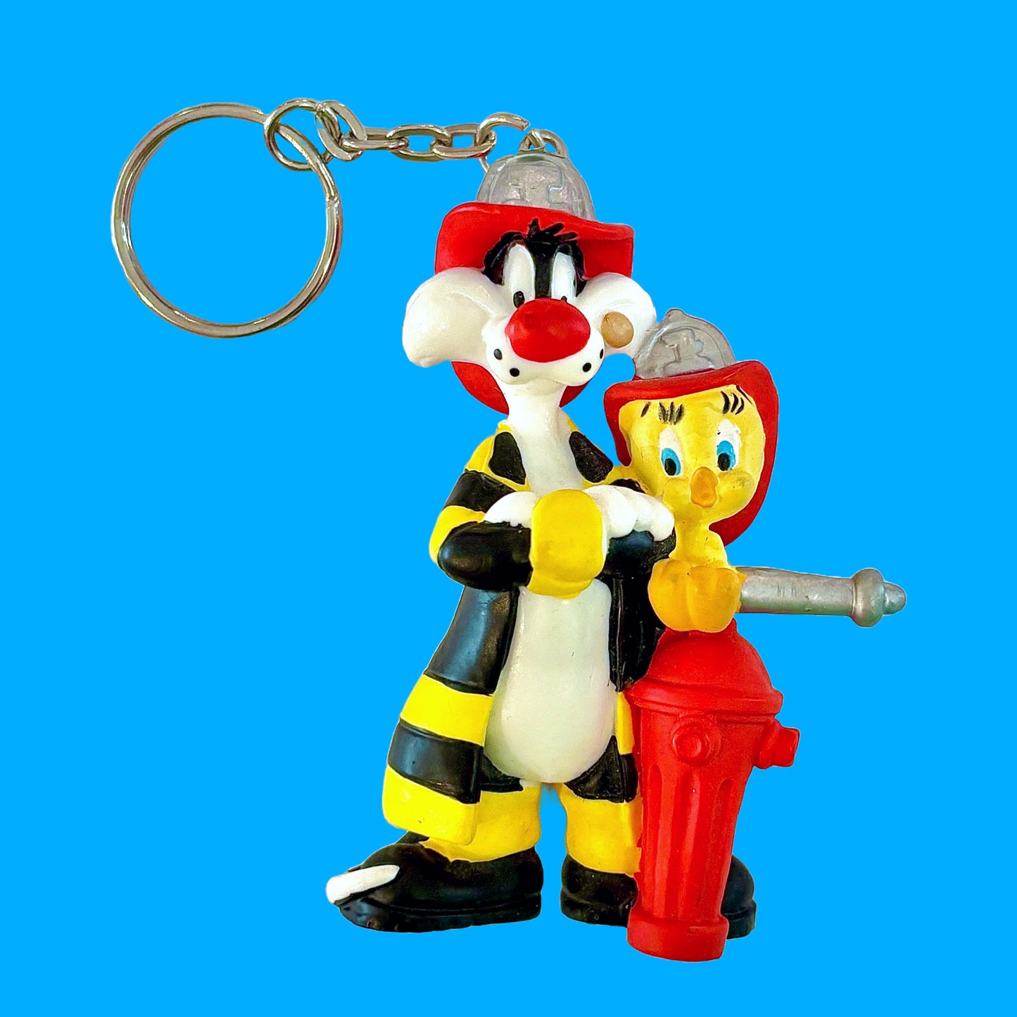 Looney Tunes: Sylvester & Tweety Firemen Keychain (90s)