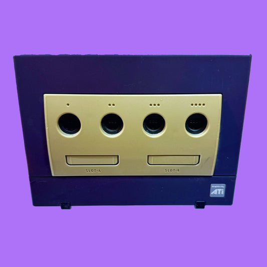 Nintendo Gamecube: Purple + Original Black Controller