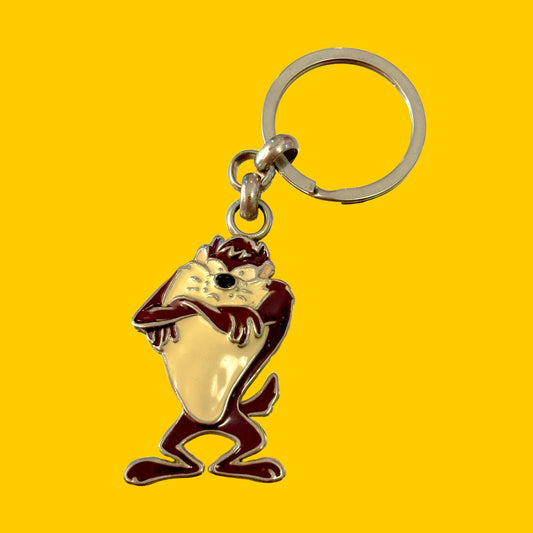 Looney Tunes: Taz The Tazmanian Devil Grumpy Metal Keychain (90s)