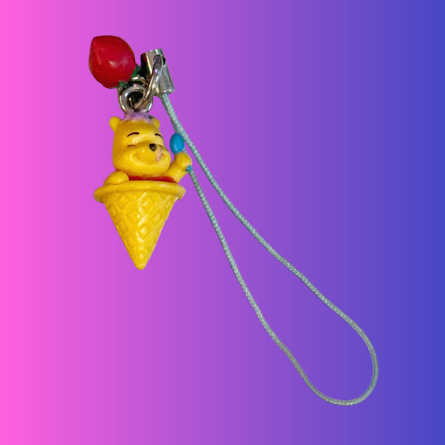 Winnie The Pooh Ice Cream Cone - Phone Charm Dangler Gachapon (Disney, 2000s)