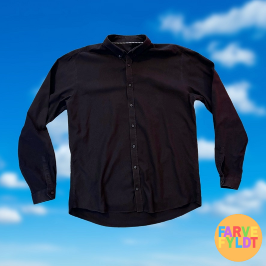 The Simpsons - Homer Simpson "The Perfect Man" Upcycled Black Button-up Shirt (FARVEFYLDT x POPCULTGANG)