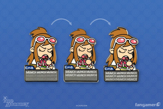 Ace Attorney: Snacking Ema Lenticular Pin (Fangamer) - PopCultGang
