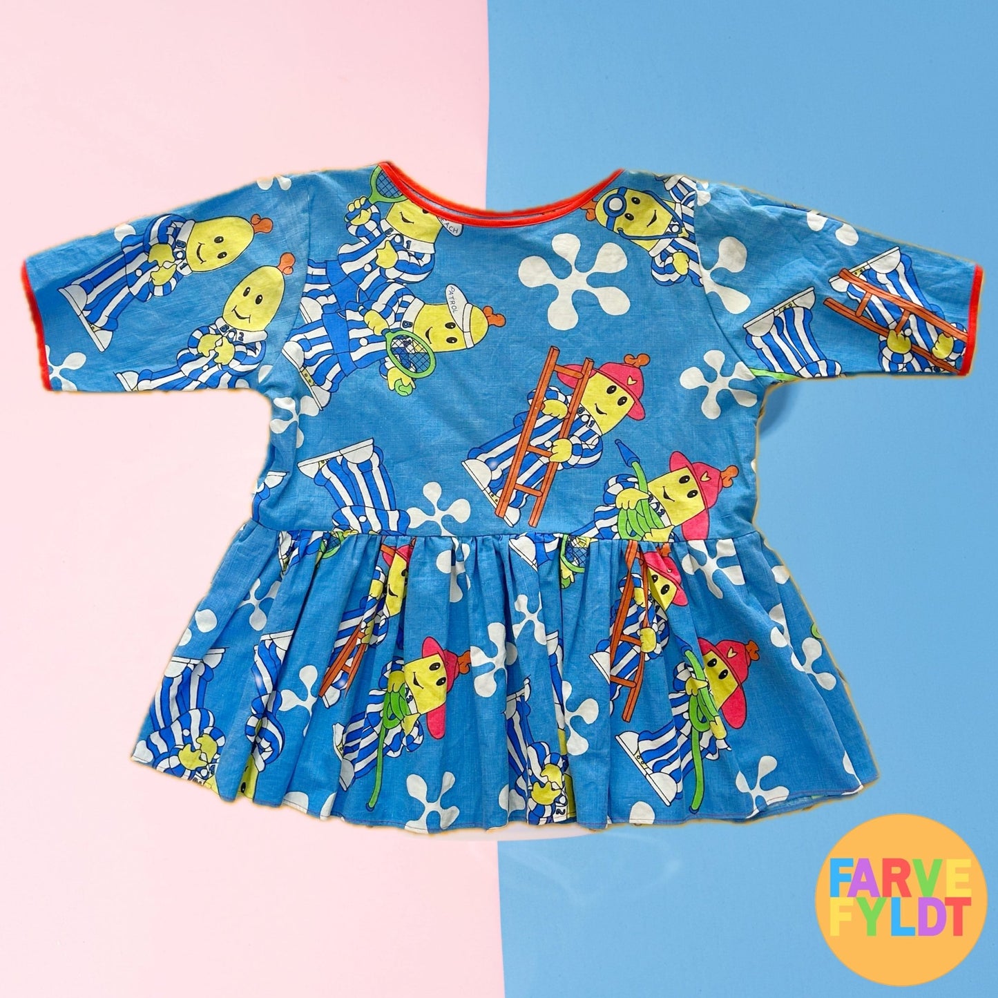 Bananas In Pyjamas - Upcycled Blue Top (FARVEFYLDT x POPCULTGANG) - PopCultGang