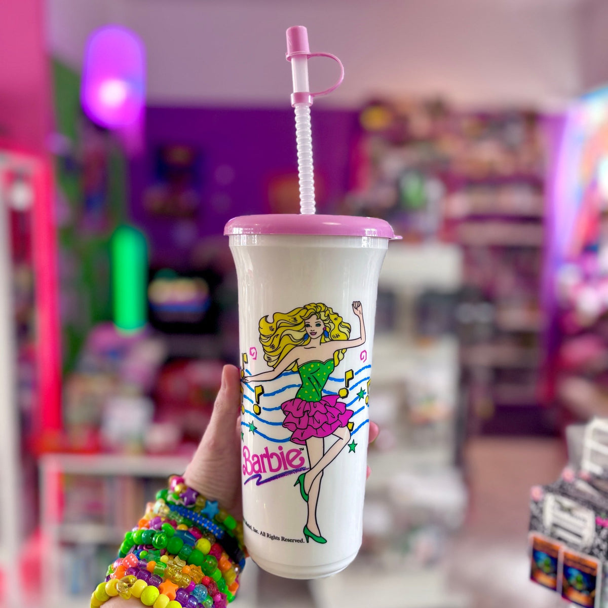 Barbie Drinking Cup With Straw (Mattel, 90s) - PopCultGang