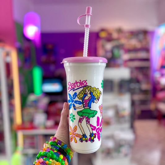 Barbie Drinking Cup With Straw (Mattel, 90s) - PopCultGang