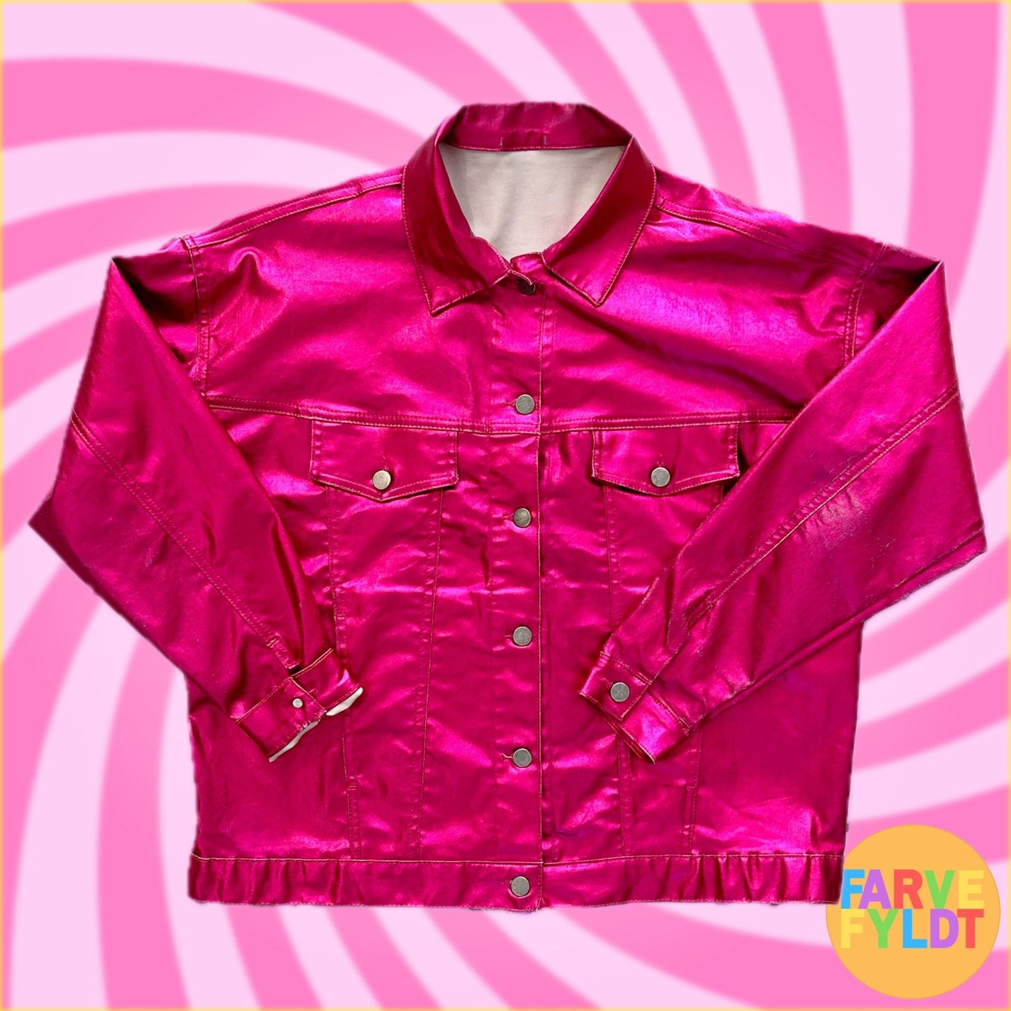 Barbie Upcycled Pink Metallic Jacket (FARVEFYLDT x POPCULTGANG) - PopCultGang