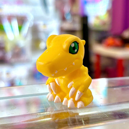 Digimon: Agumon Arms Forward Finger Puppet - Soft Vinyl Figure (Bandai, 1999) - PopCultGang