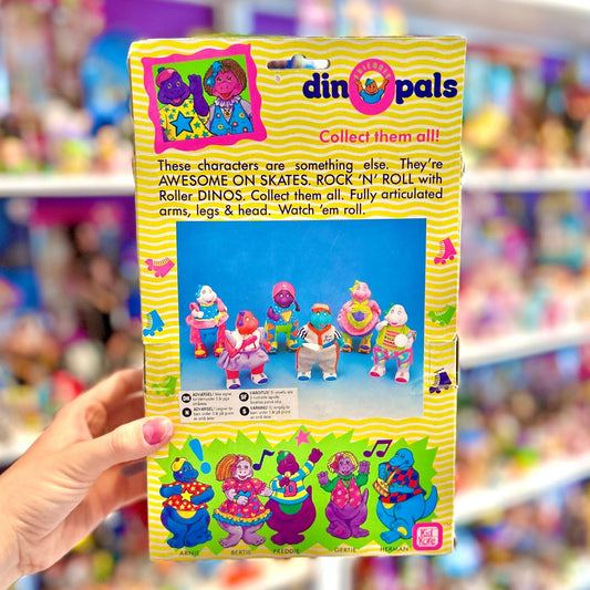 Dino Pals: Rollers - Pink Dinosaur on Rollerskates Figure Doll (NIB, Kid Kore, 90s) - PopCultGang