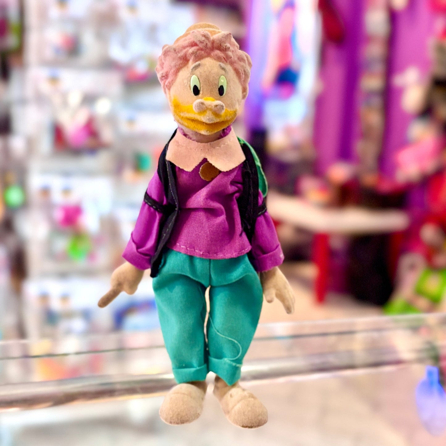 Disney Family: Ducktales Gyro Gearloose Flocked Figure (1990, Simba Toys) - PopCultGang