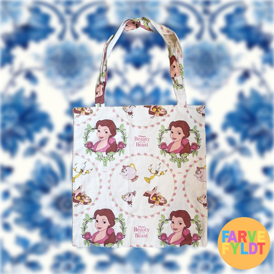 Disney's Beauty & The Beast - White Upcycled Totebag (FARVEFYLDT x POPCULTGANG) - PopCultGang