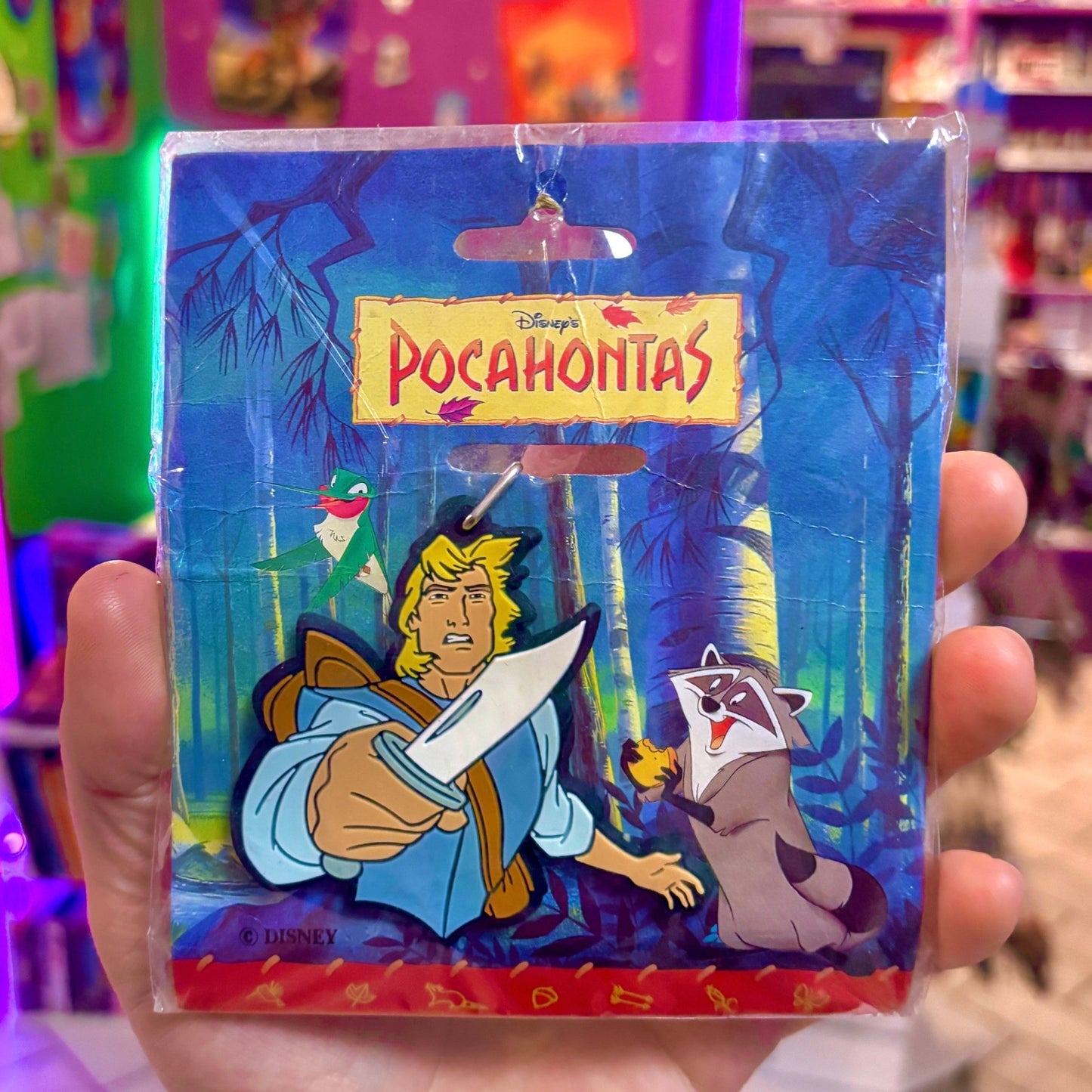 Disney's Pocahontas: John Smith Rubber Keychain (NIB, 90s) - PopCultGang