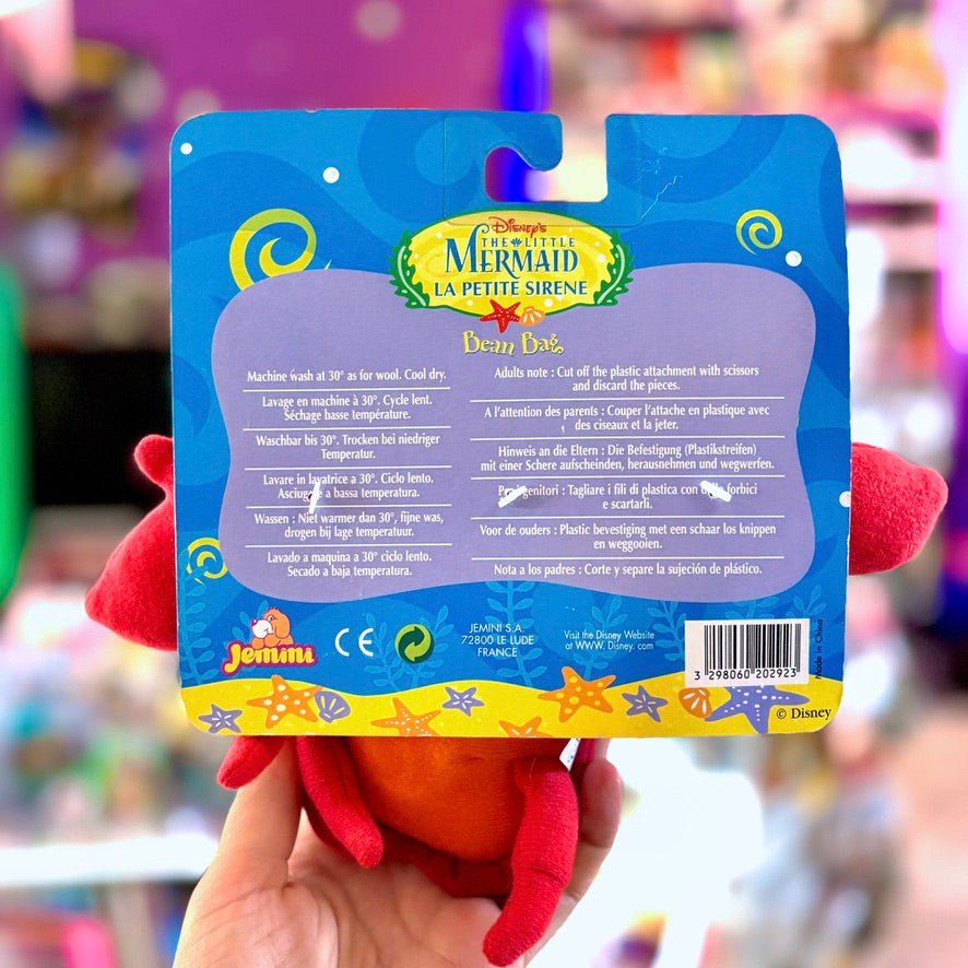 Disney's The Little Mermaid: Sebastian Bean Bag Plush (European exclusive, new on card, 2000s) - PopCultGang