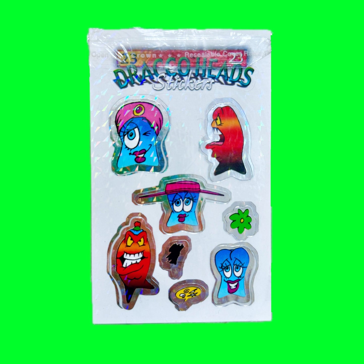 Dracco Heads Stickers (Crazy Bones, 90s) - PopCultGang