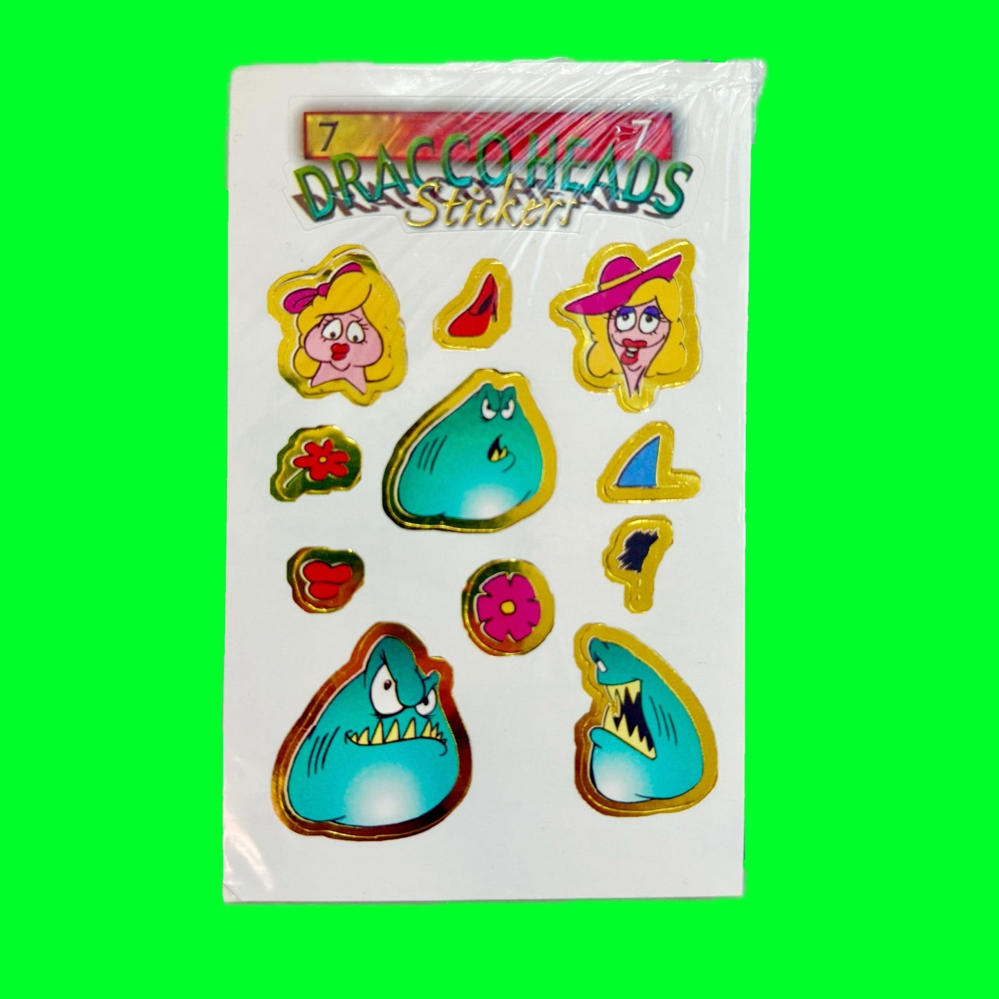 Dracco Heads Stickers (Crazy Bones, 90s) - PopCultGang