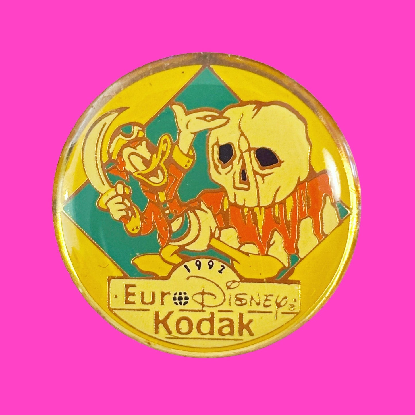 Euro Disney Park: Grand Opening Enamel Pin Buttons Mickey, Donald Duck, Pluto, Minnie (Kodak, 1992) - PopCultGang