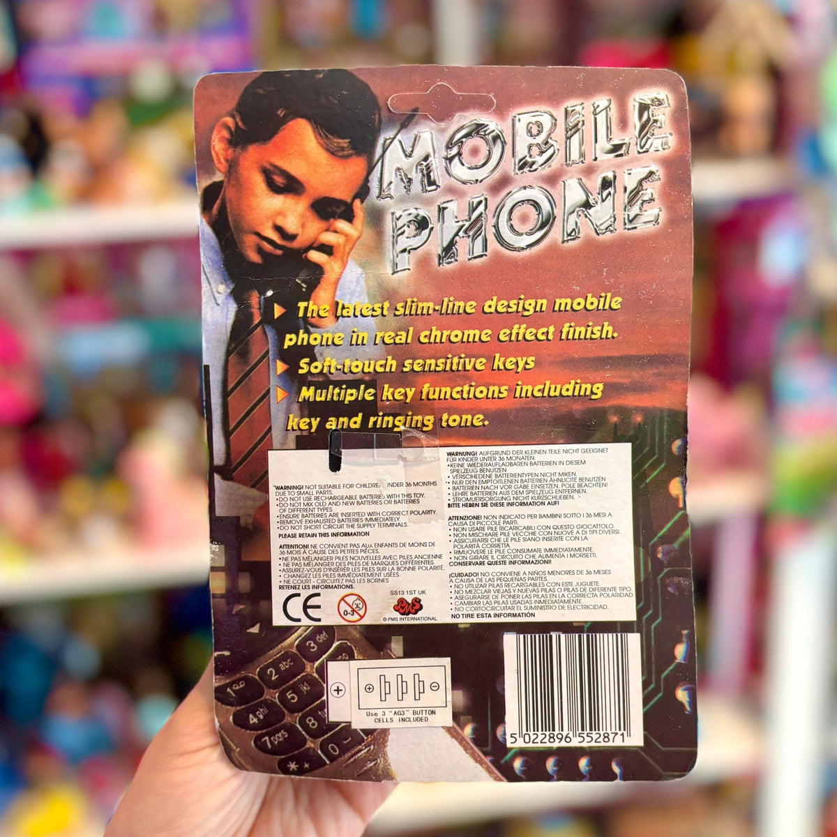 Fake Mobile Phone Toy - "Tokia II" - Battery Operated With Sounds & Slide Cover (90s) - PopCultGang