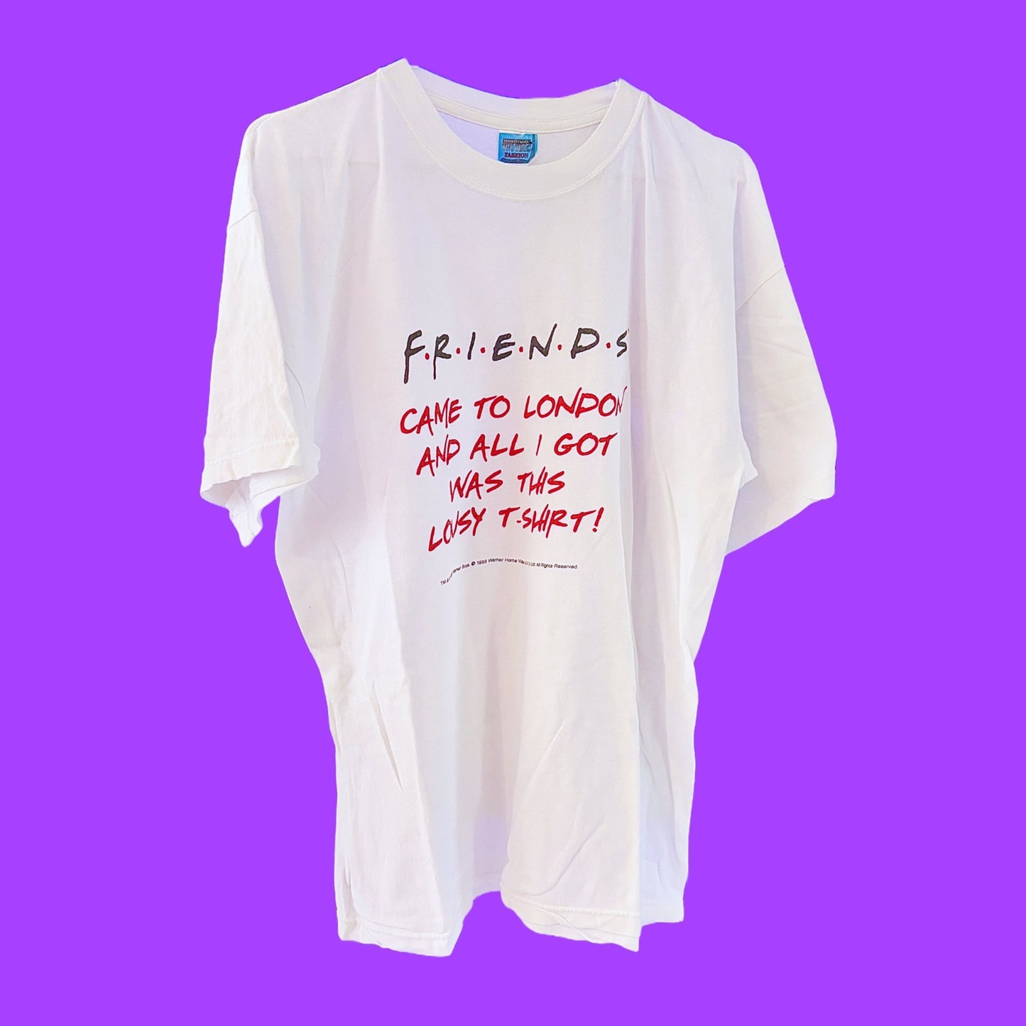 “Friends Came To London, And All I Got Was This T-Shirt” Vintage T-Shirt (Warner Bros, 1986) - PopCultGang