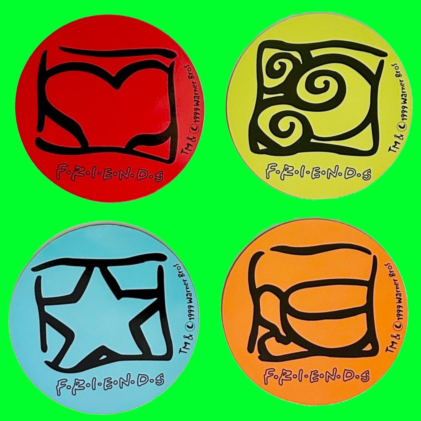 Friends TV - Series - Vintage Symbol Coasters (Warner Bros., 1999) - PopCultGang