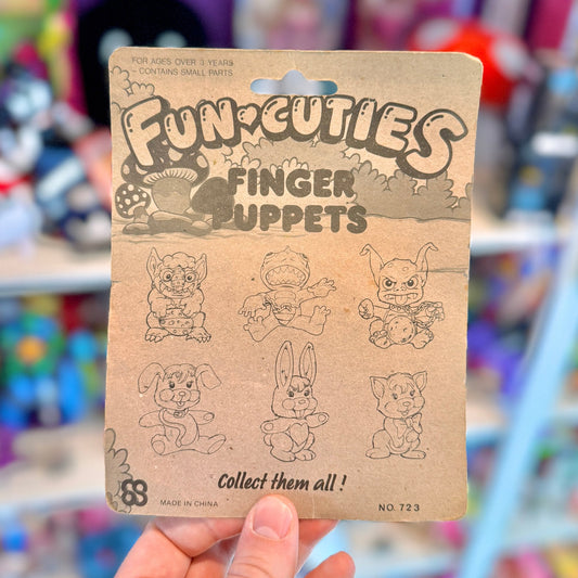 Fun Cuties Finger Puppets: Popples Knock - Off Plastic Figure (MOC, 80s) - PopCultGang