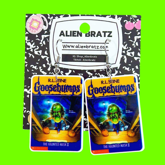 Goosebumps “The Haunted Mask 2” Book Earrings (Alien Bratz) - PopCultGang