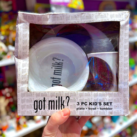 Got Milk? 3 PC Kid’s Set - Plate, Bowl, Tumbler (1998) - PopCultGang