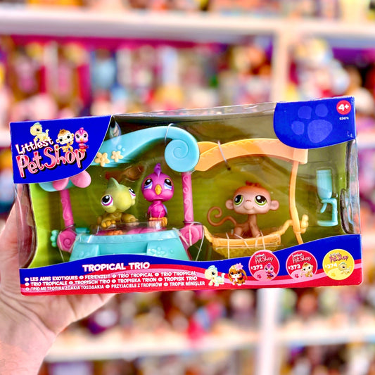 Littlest Pet Shop: Tropical Trio Playset (New in box, 2000s) - PopCultGang