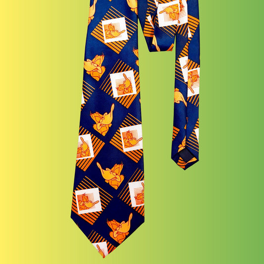 Looney Tunes: Daffy Duck Orange Silk Tie (Warner Bros. 90s) - PopCultGang