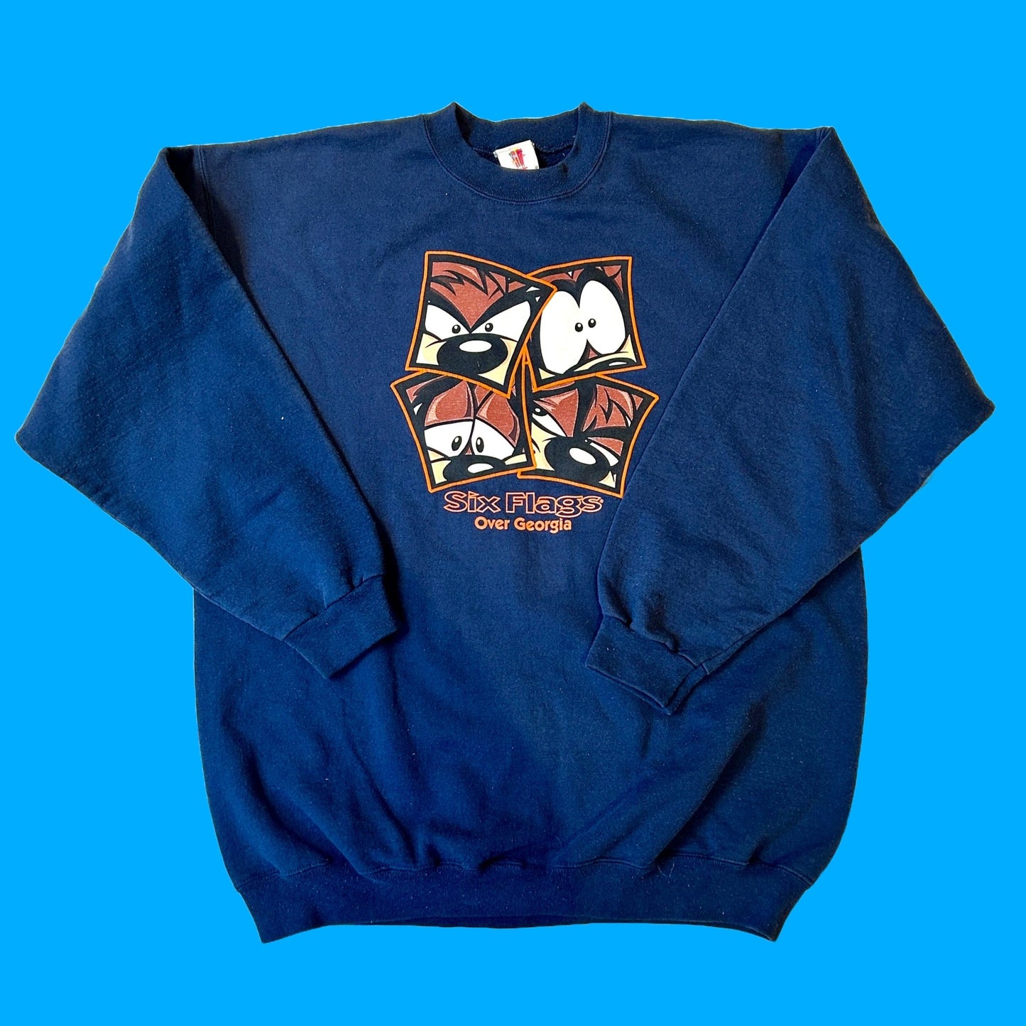 Looney Tunes: Six Flags Over Georgia Taz Sweatshirt (90s) - PopCultGang