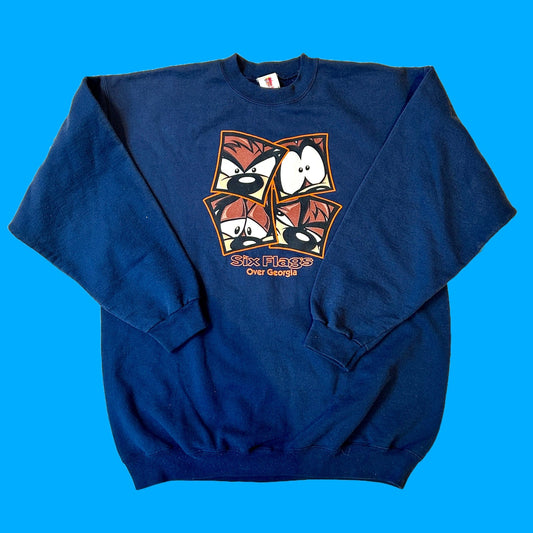 Looney Tunes: Six Flags Over Georgia Taz Sweatshirt (90s) - PopCultGang
