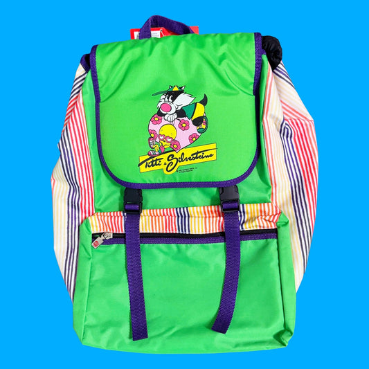 Looney Tunes: Sylvester & Tweety Green Summer Backpack (90s) - PopCultGang