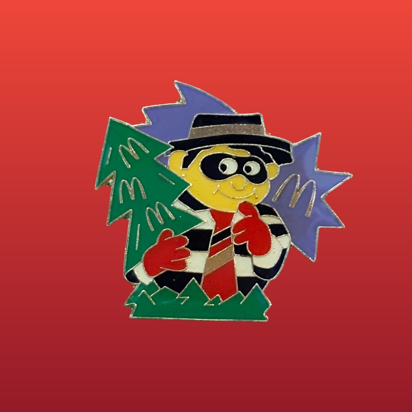McDonalds: Hamburglar with Christmas Trees Enamel Pin Badge (90s) - PopCultGang