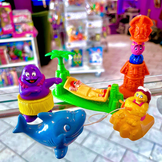 McDonald's Happy Meal Set: Island Holiday - Ronald McDonald, Grimace, Birdie, Fry Guys (1996) - PopCultGang