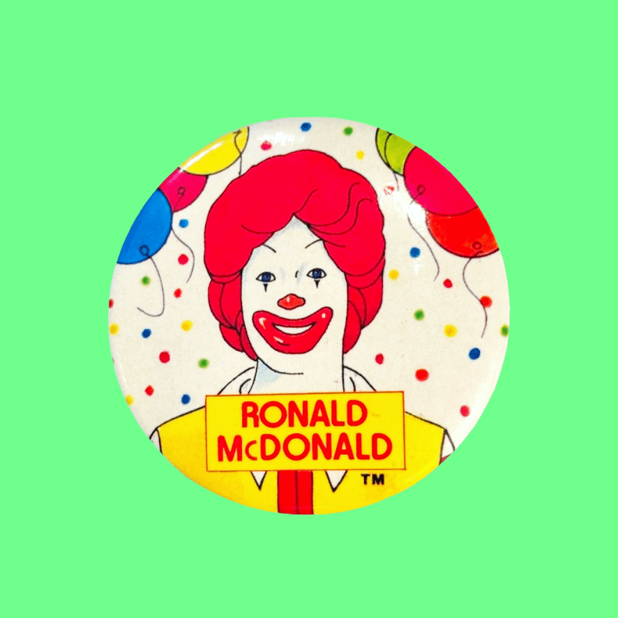McDonalds: Ronald McDonald Party Pin Badge (90s) - PopCultGang