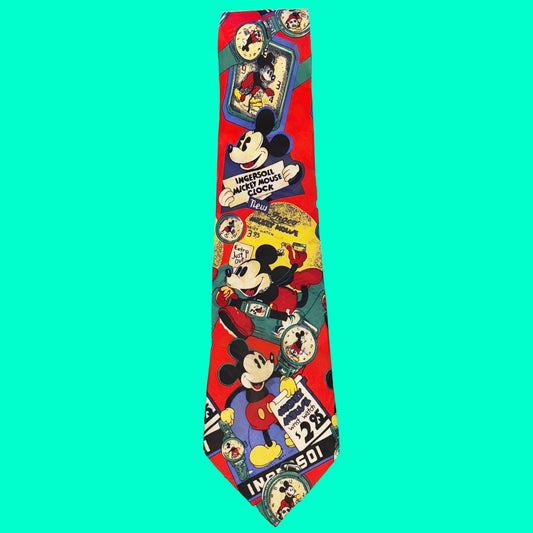 Mickey Mouse Clocks And Watches Tie (Disney, 90s) - PopCultGang