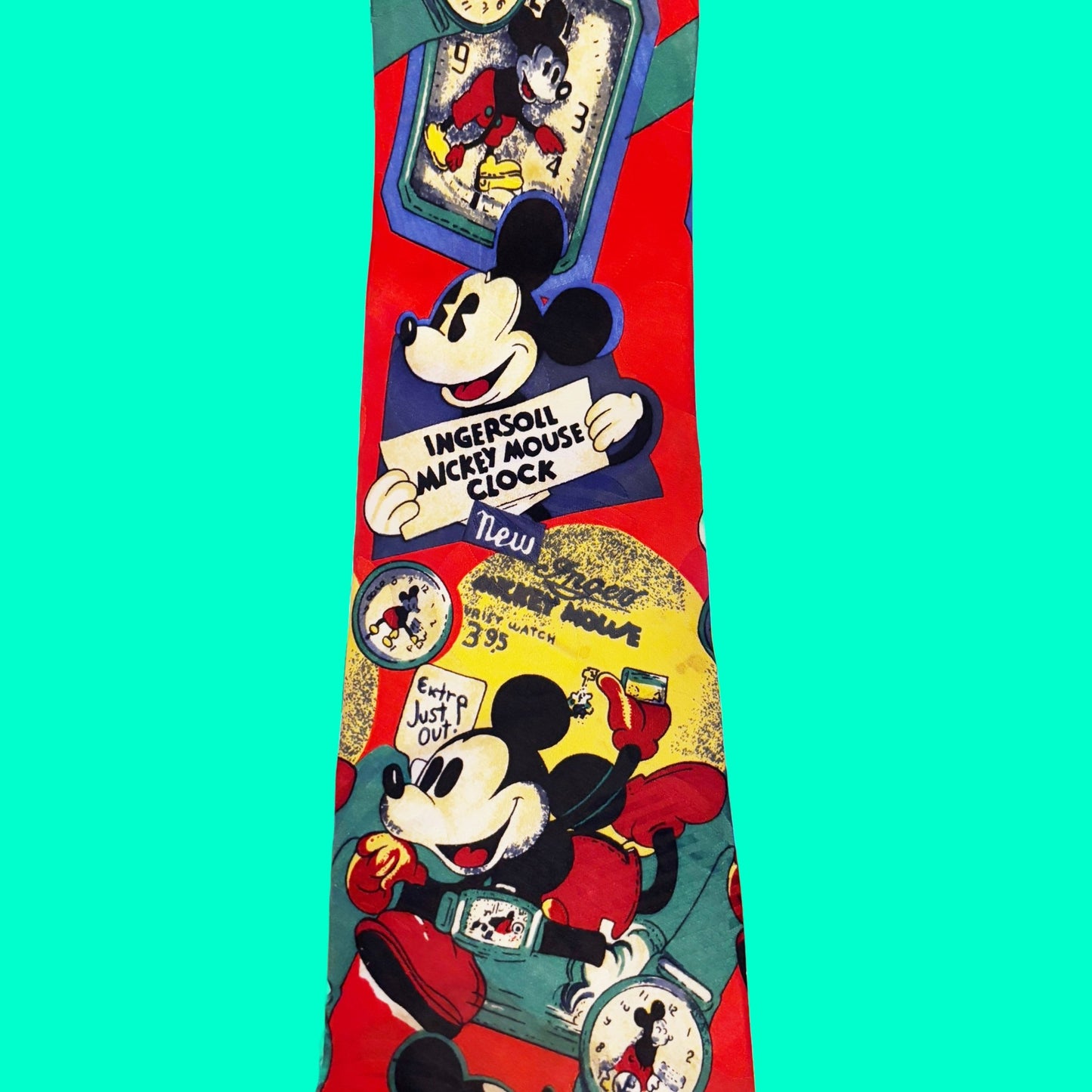 Mickey Mouse Clocks And Watches Tie (Disney, 90s) - PopCultGang