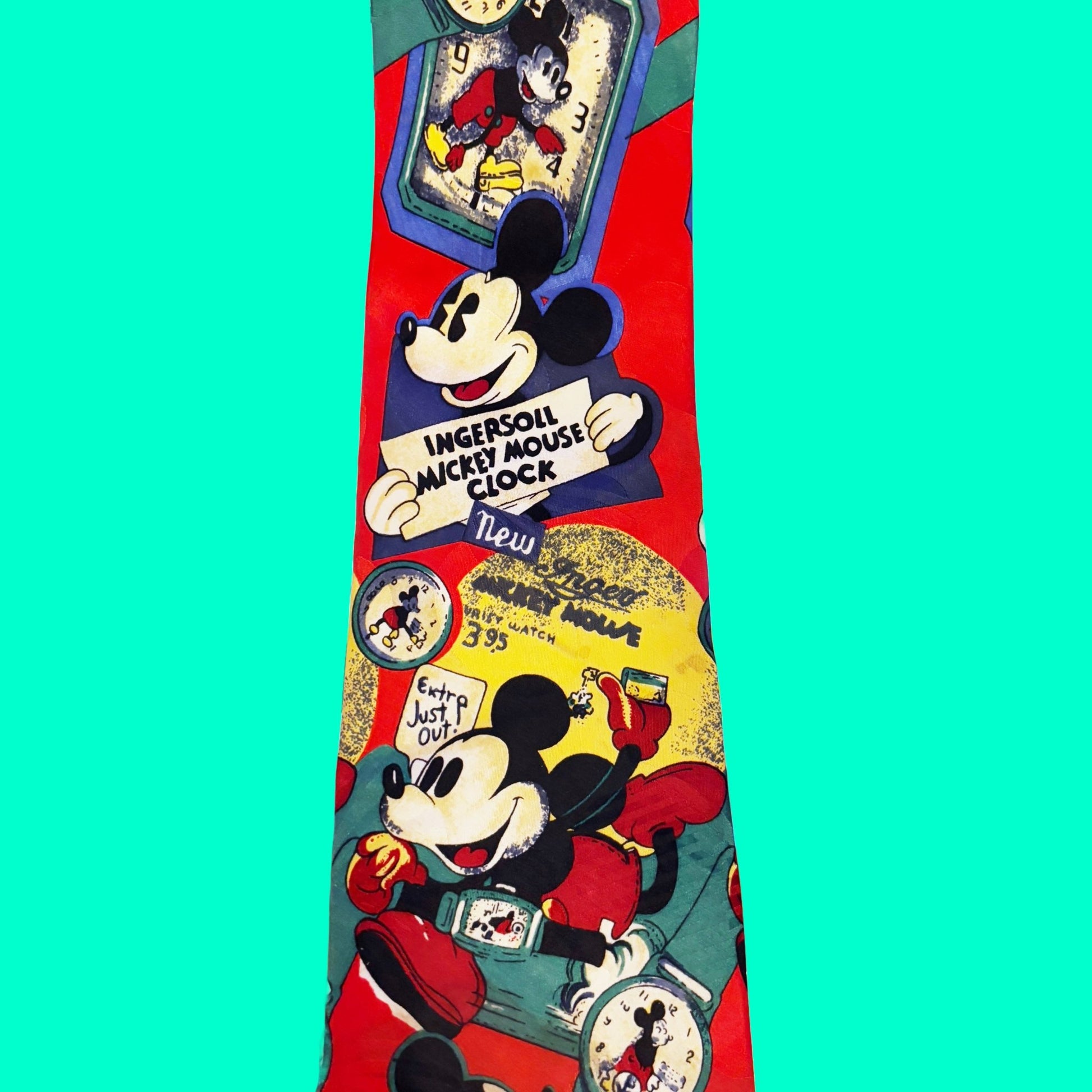 Mickey Mouse Clocks And Watches Tie (Disney, 90s) - PopCultGang