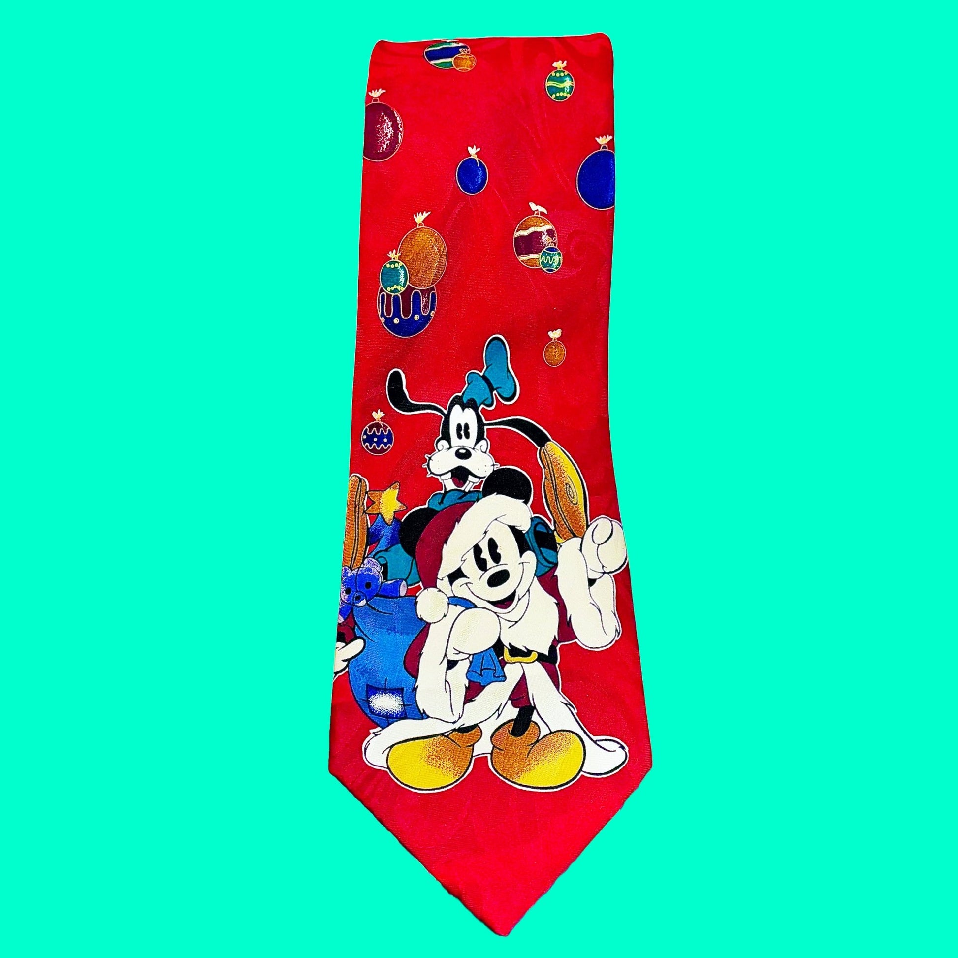 Mickey Mouse & Goofy Christmas Tie (Disney, 90s) - PopCultGang