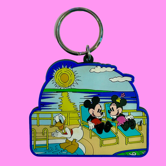 Mickey Mouse, Minnie Mouse and Donald Duck on Cruise Keychain (90s) - PopCultGang
