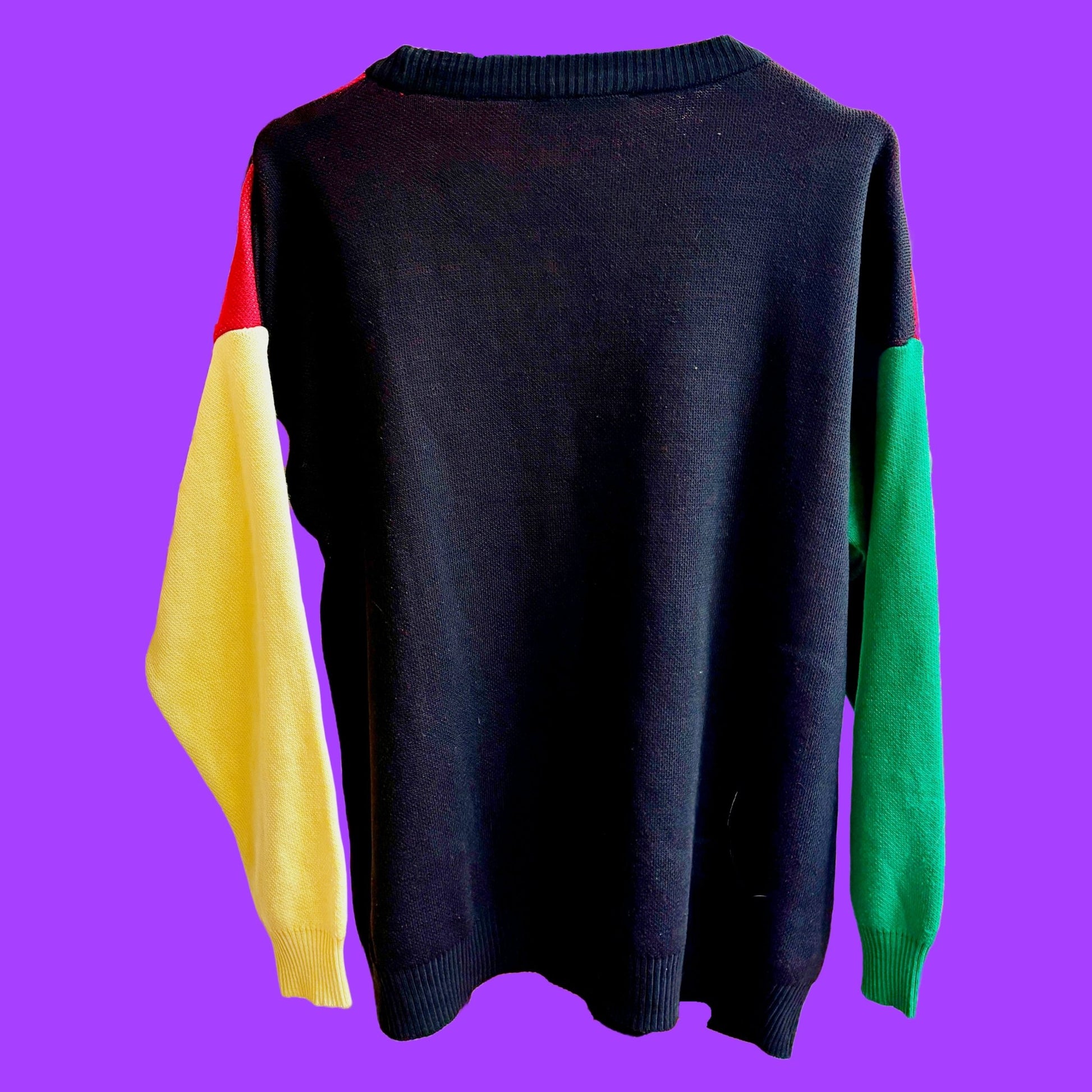 Mickey Mouse Multicolor Yellow Green Vintage Sweater (90s) - PopCultGang